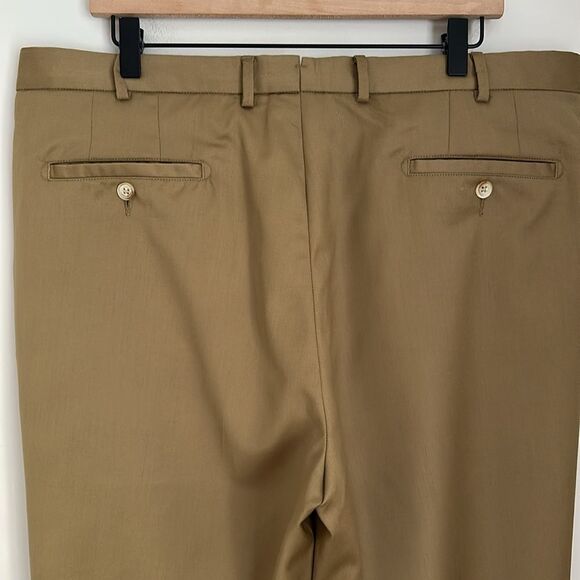 Peter Millar 100% Wool Dress Pants Flat Front Khaki Size 38X32 Made in Peru - Picture 6 of 12